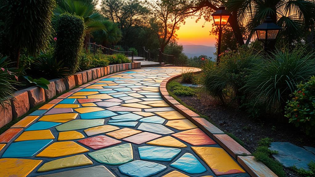 colorful pathway art ideas