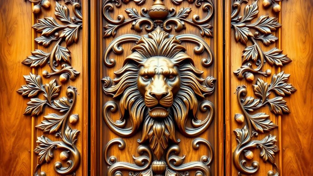 door with carved designs