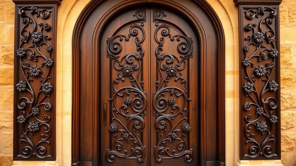 ornate teak wood entrance