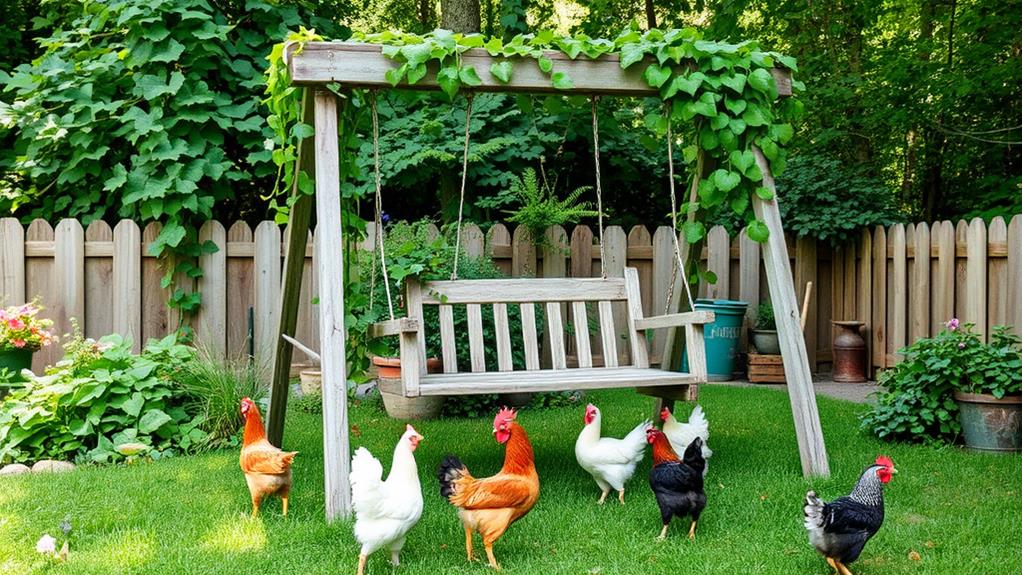 rustic backyard farm scene