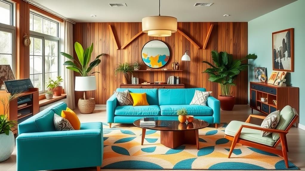 vibrant mid century home decor