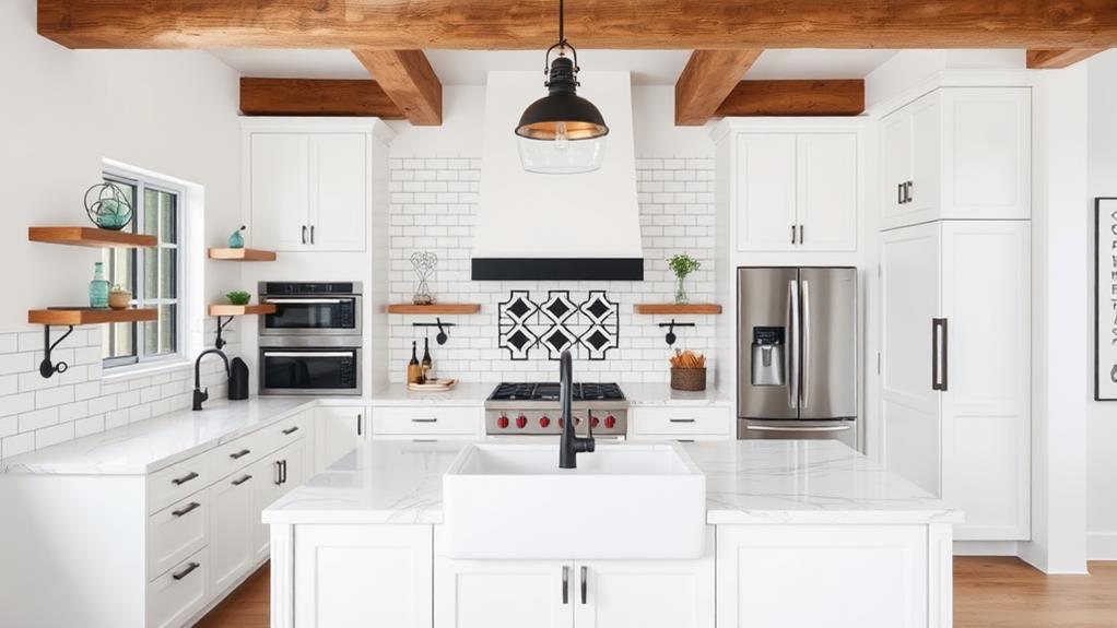 bold geometric tile backsplash