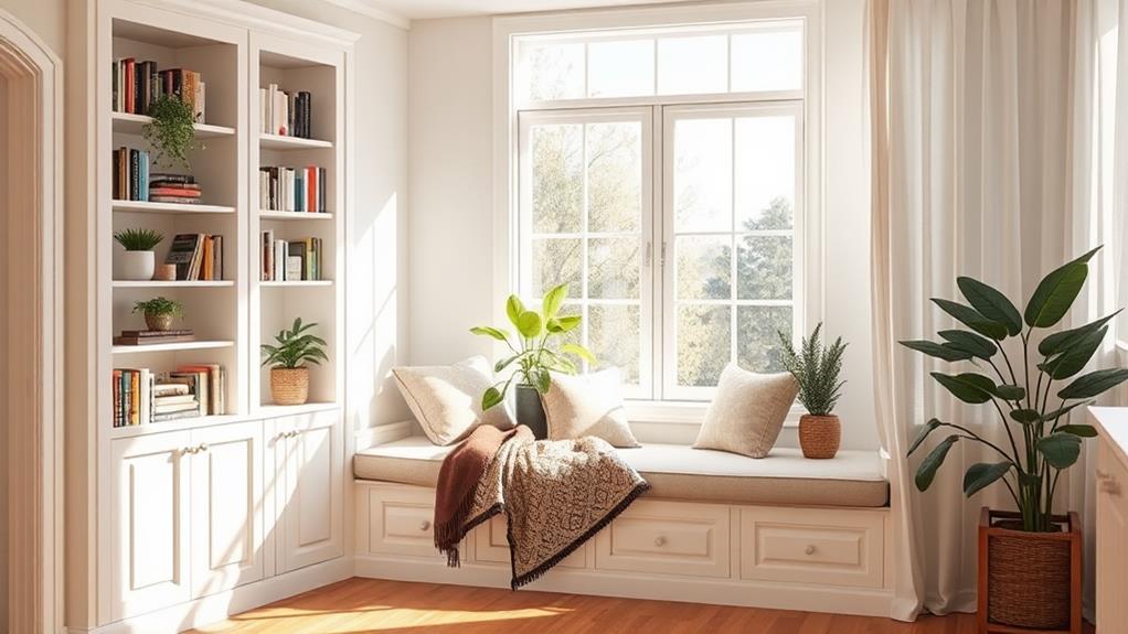 comfy reading space by window