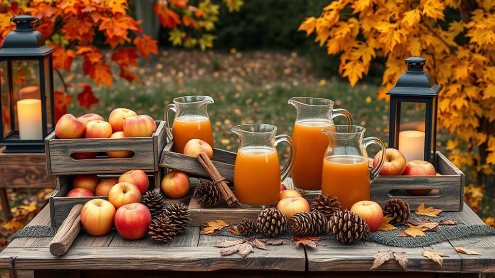 cozy autumn beverage service setup