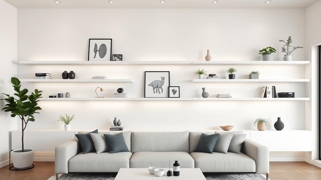 expansive modular wall mounted shelving