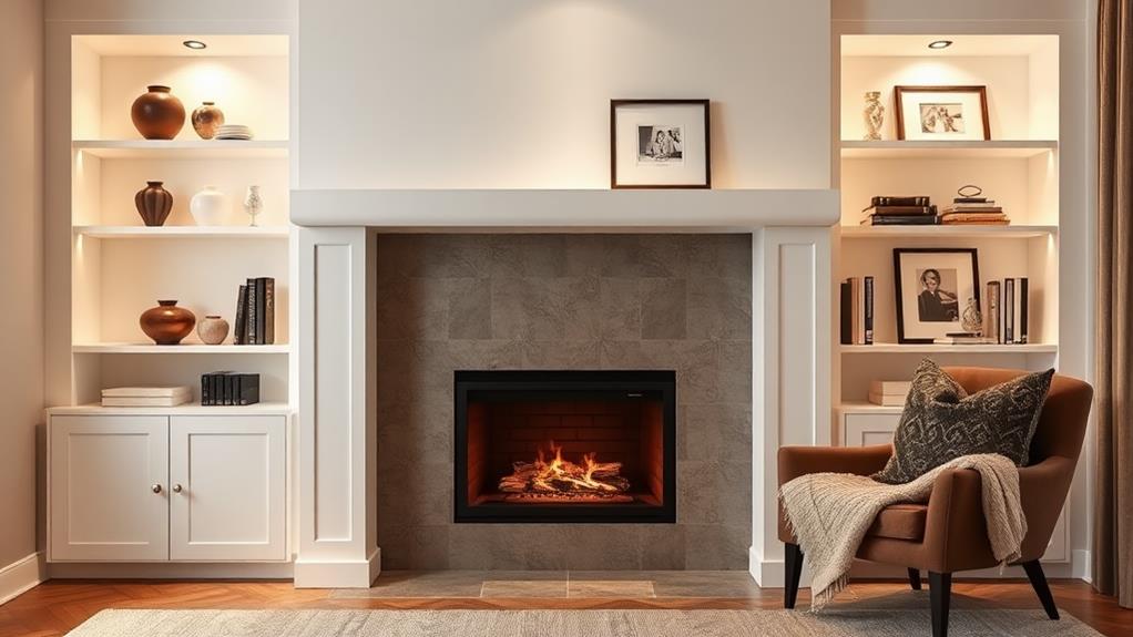 fireplace framing built in furnishings