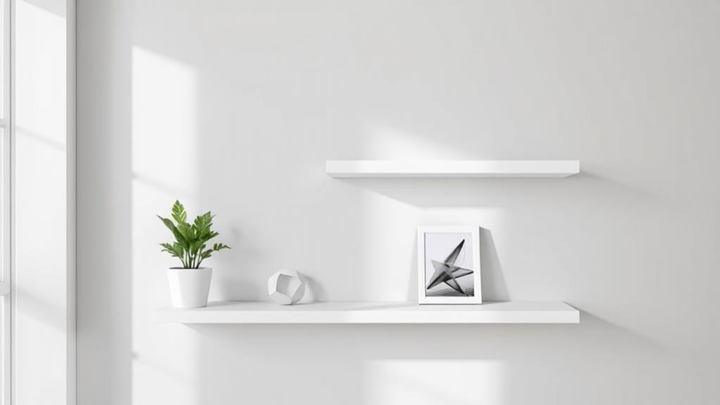 minimalist floating shelf display