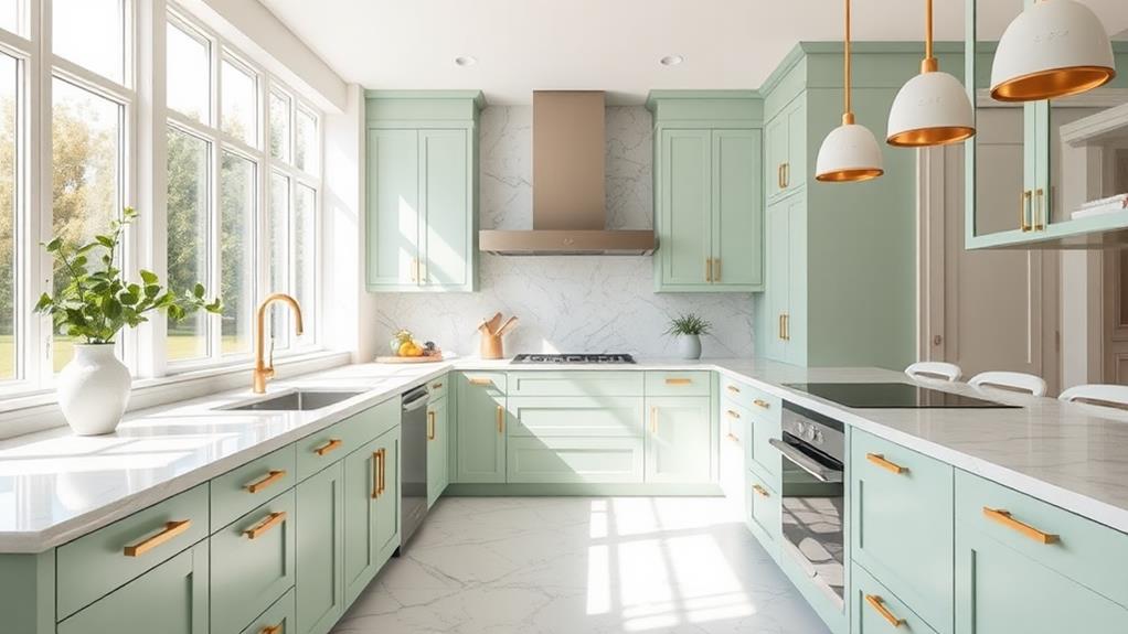 serene pastel cabinetry design