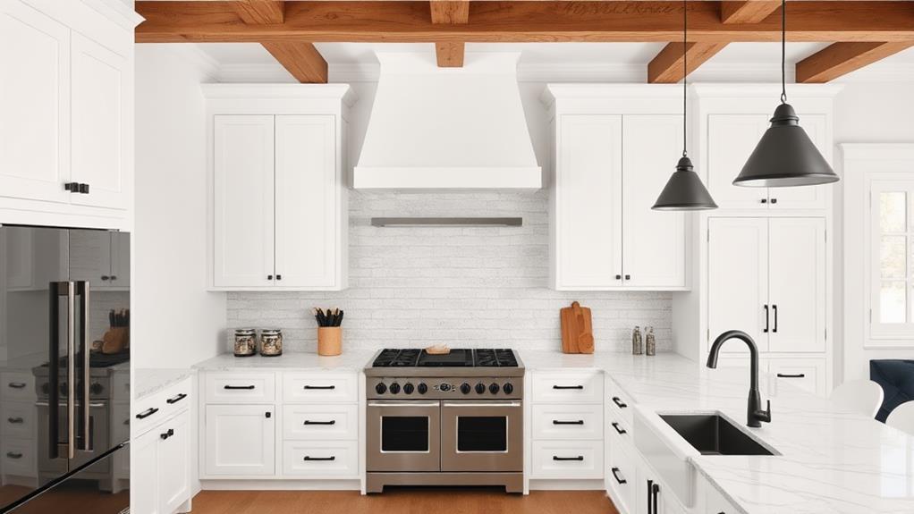 stonework kitchen backsplash and hood