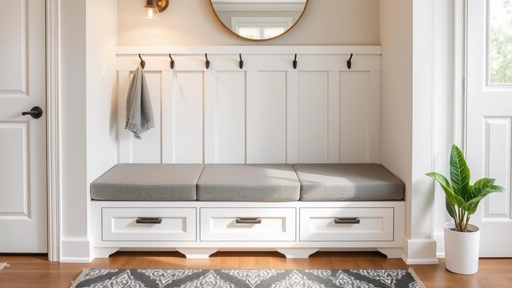 storage bench with drawers