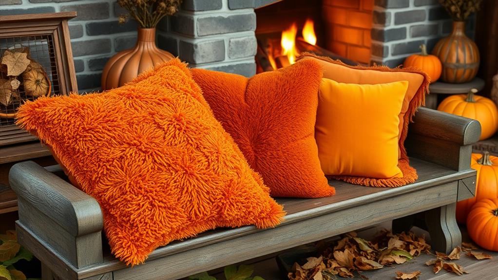 vibrant orange cushions