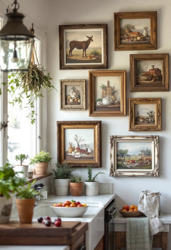 artistic display of frames