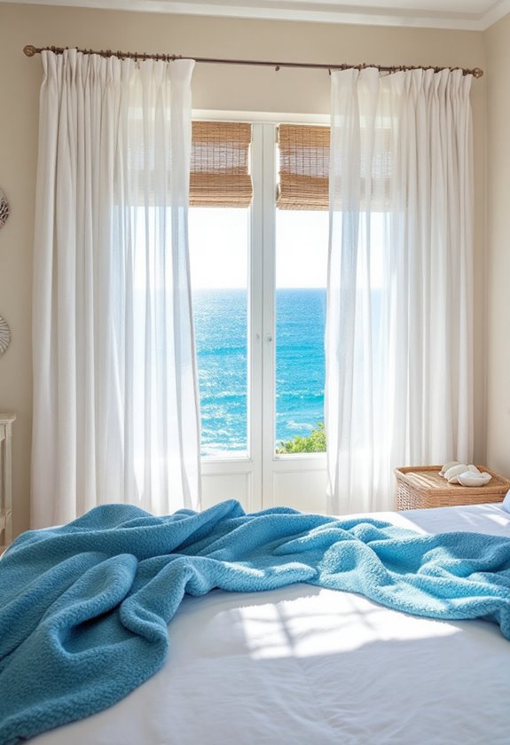 beach inspired window decor