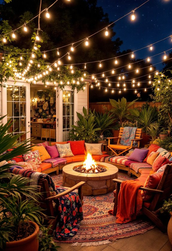 chic outdoor fire area