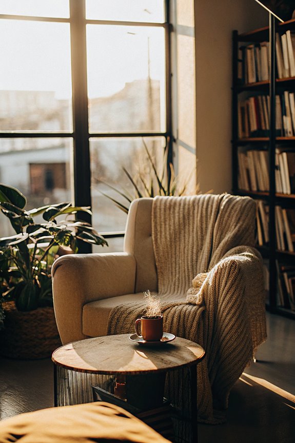 comfortable book corner setup