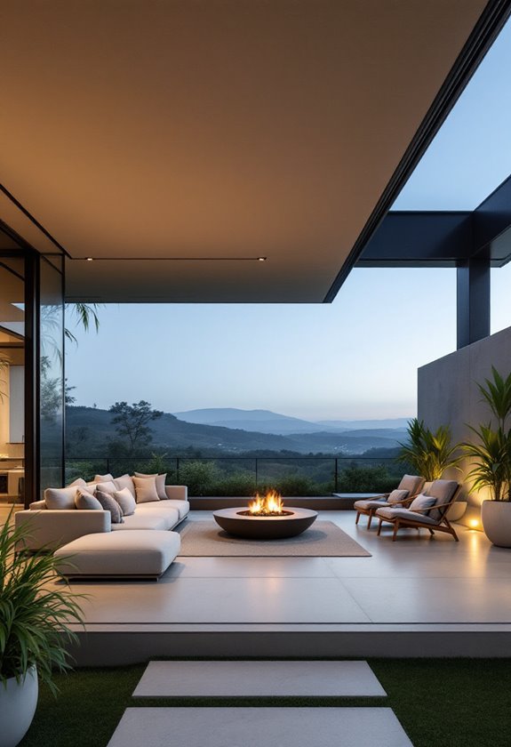 contemporary outdoor living space