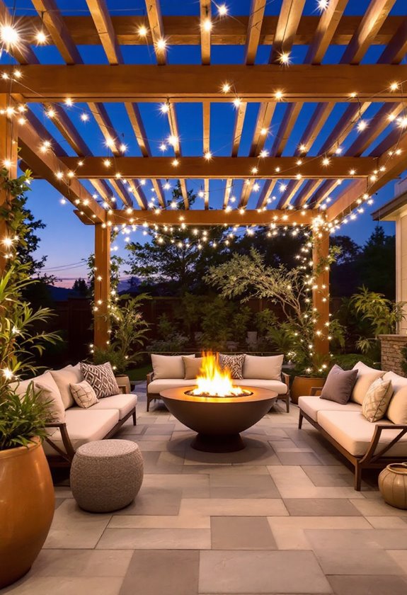 covered fire pit area