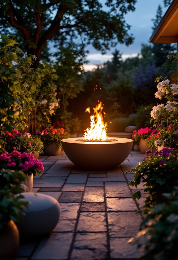 cozy fire pit garden