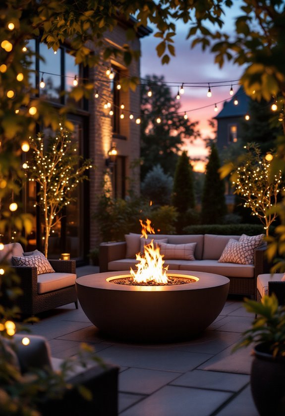 cozy outdoor ambiance setup