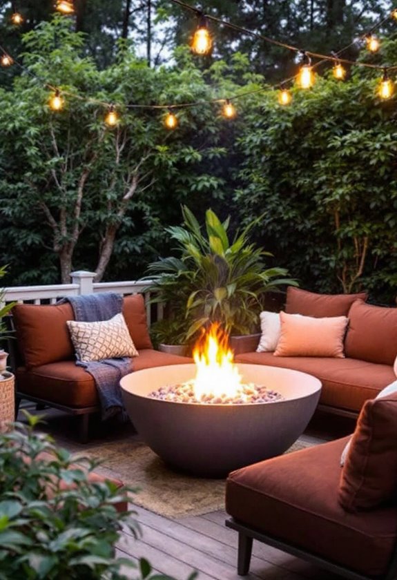 cozy outdoor fire feature