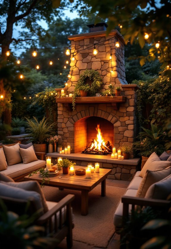 cozy outdoor fireplace designs