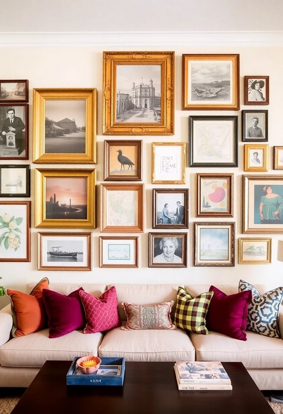 diverse artistic wall arrangement