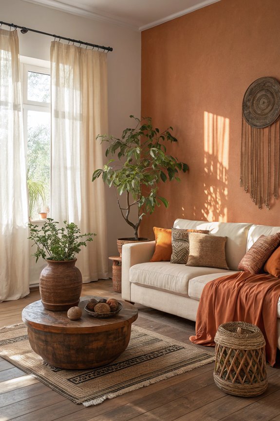 earthy orange clay hue