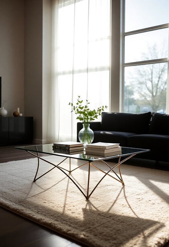 elegant modern functional glass coffee tables