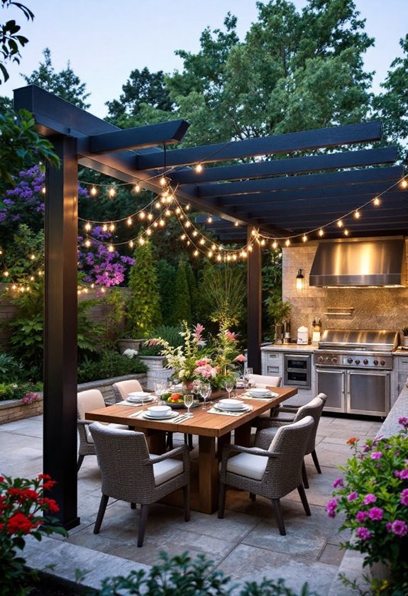 elegant outdoor dining area