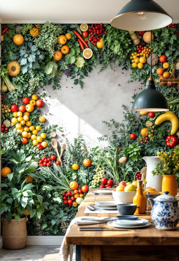 food inspired artistic wall displays