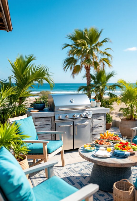 grilling by the beach