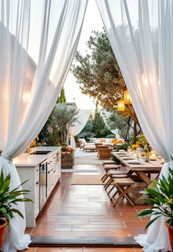 mediterranean inspired social gathering space