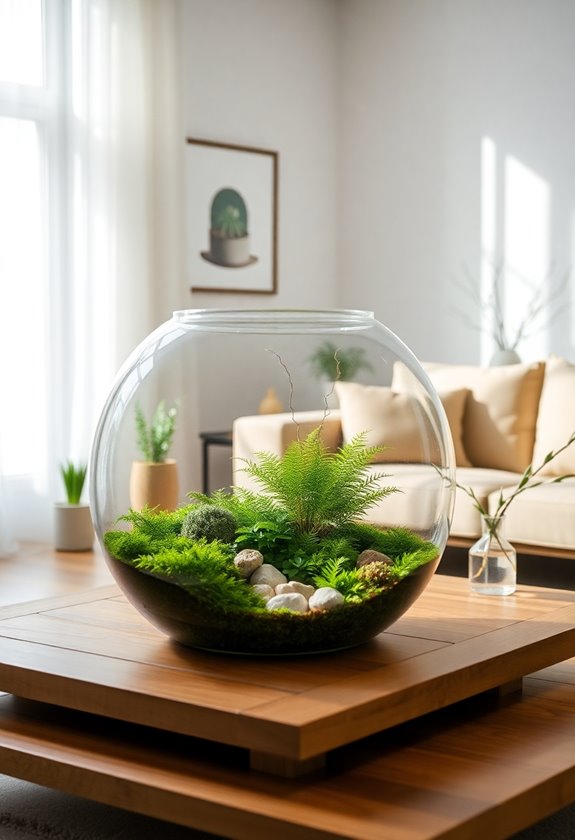 natural moss filled miniature indoor garden