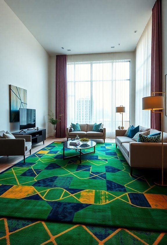 patterned geometric floor coverings