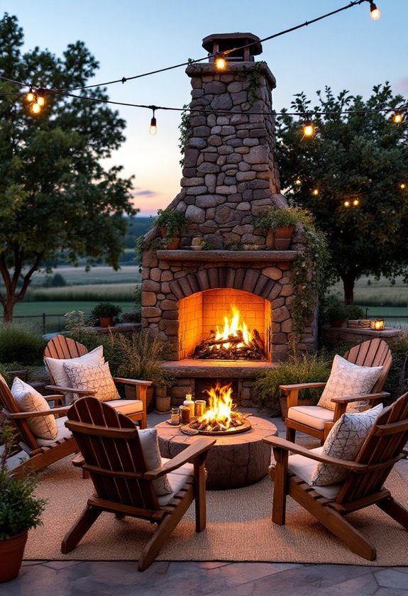 rustic outdoor fireplace design