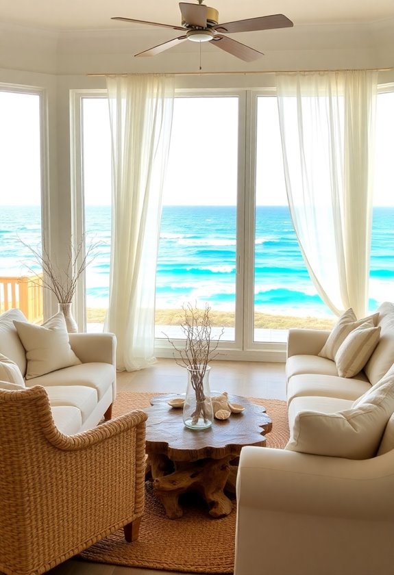 serene coastal living room ambiance