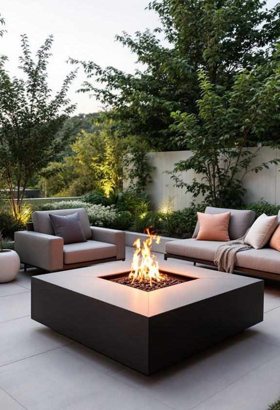 sleek contemporary outdoor heating