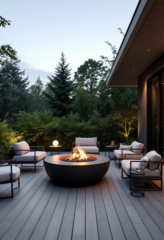 sleek contemporary outdoor warmth