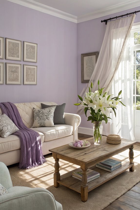 soft calming purple hue