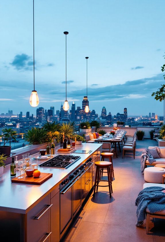 stylish city rooftop escape