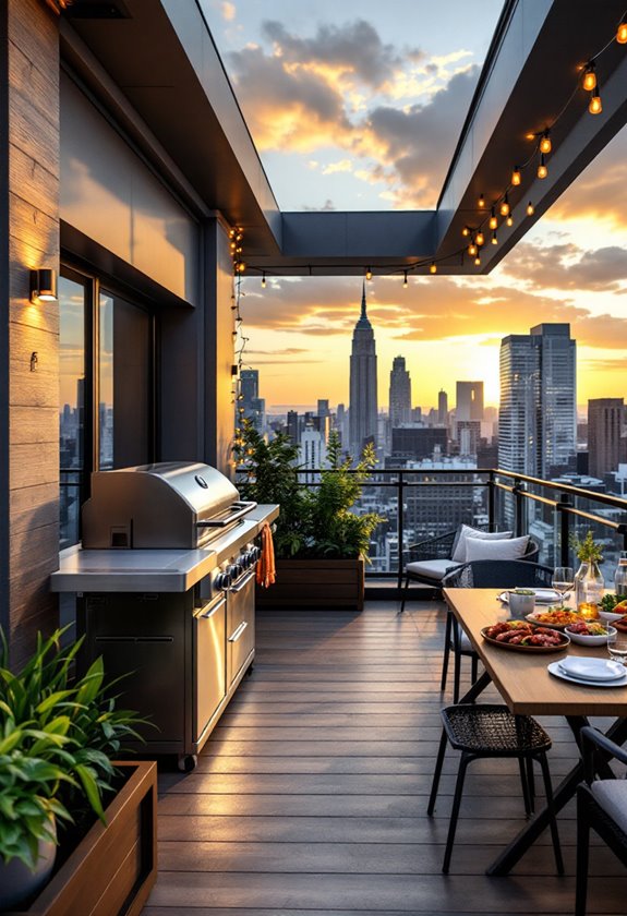 stylish city rooftop grill