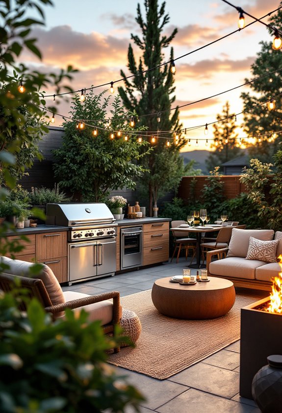 stylish outdoor grilling area