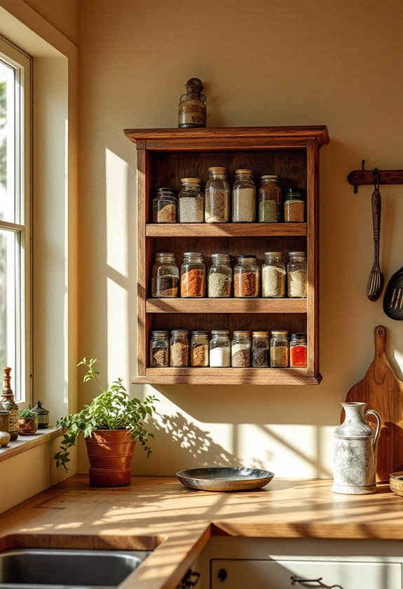 stylish wooden spice storage