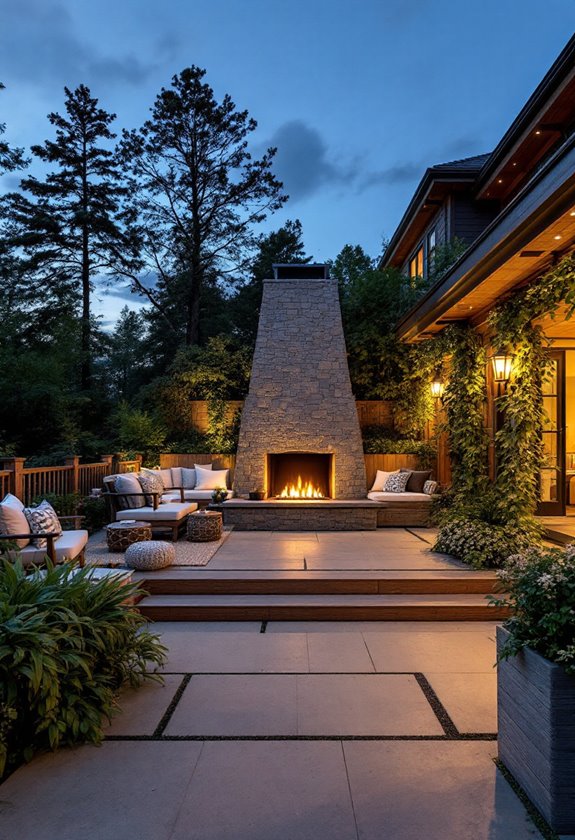 tiered outdoor fire element