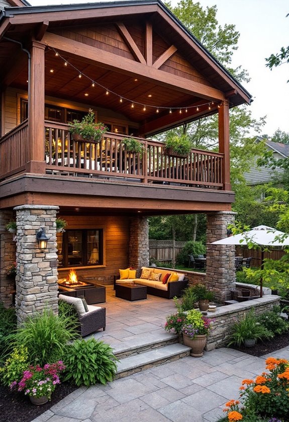 tiered outdoor living spaces