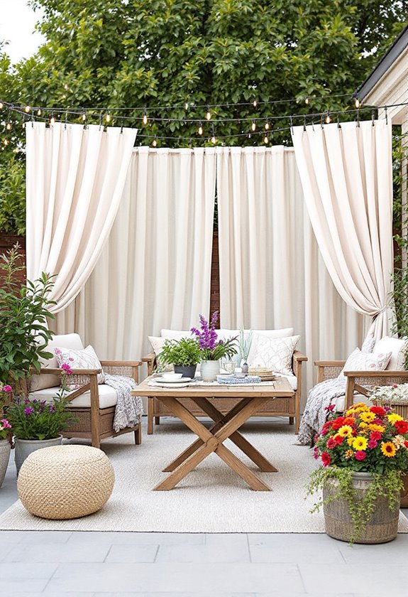 use outdoor curtains effectively