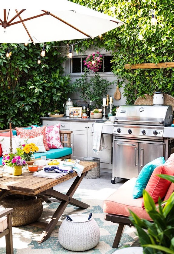 vibrant alfresco seating space