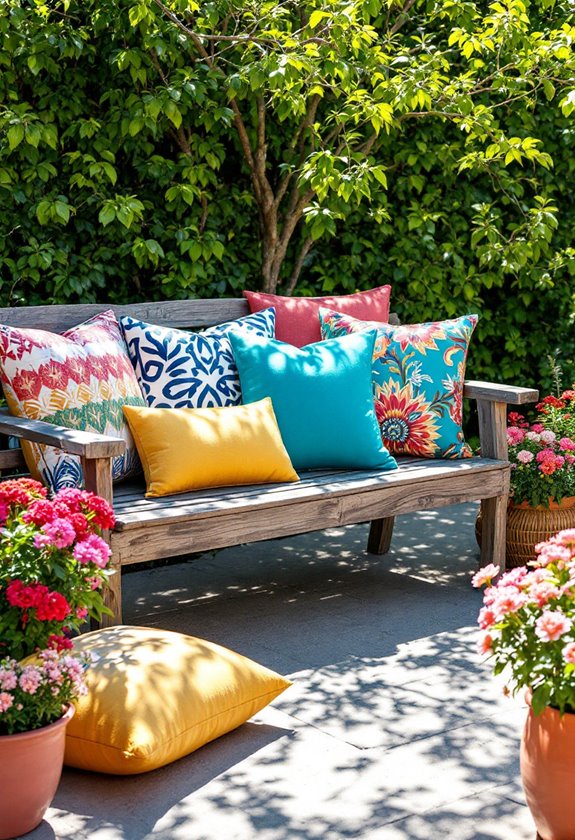 vibrant decorative cushion accents