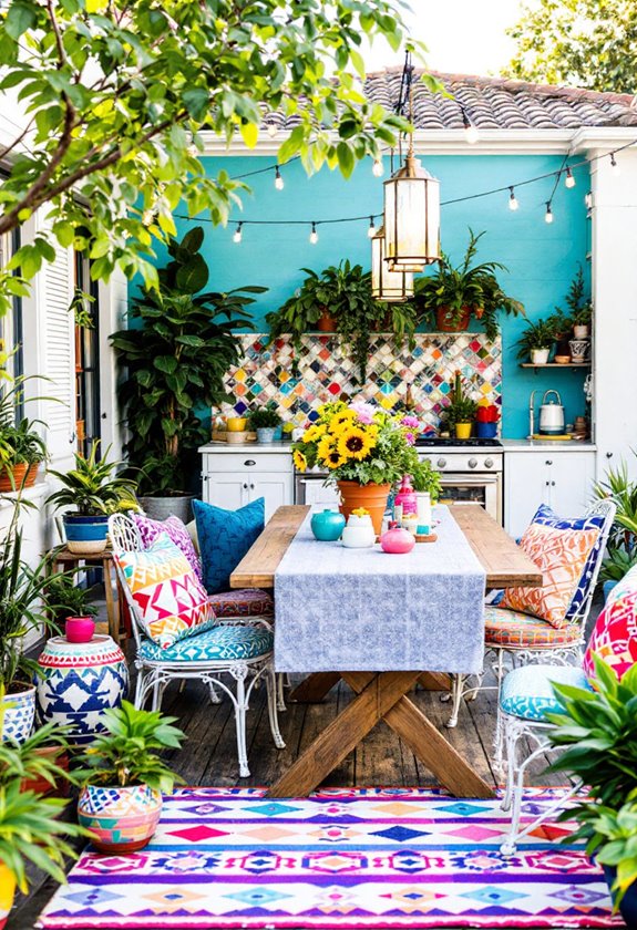 vibrant eclectic outdoor space