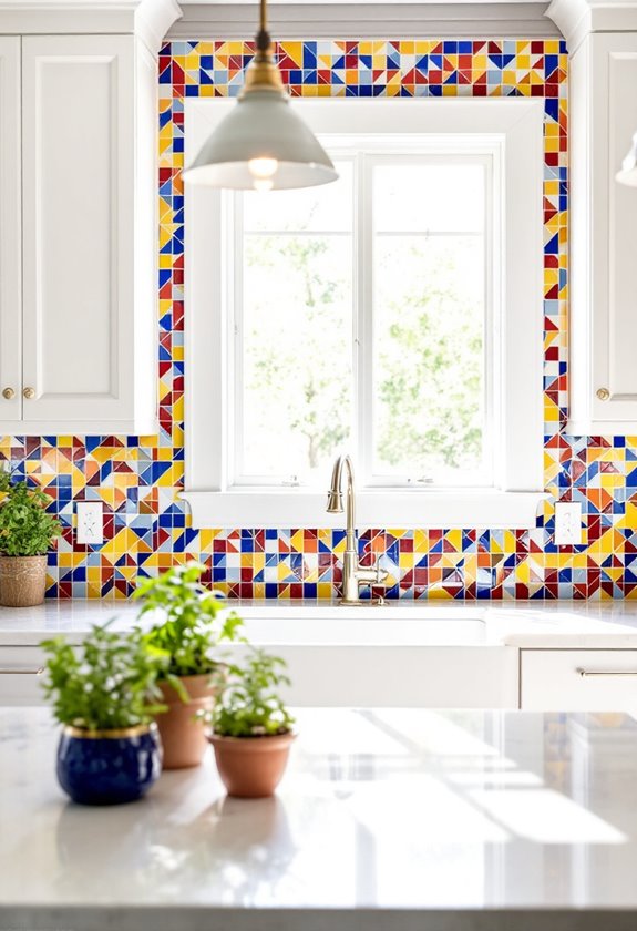 vibrant mosaic kitchen design